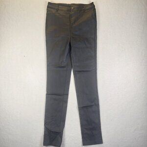 Windsor Womens L Black Faux Leather High Rise Coated Skinny Pants